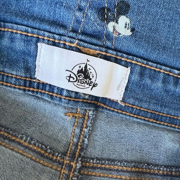 Mickey Mouse Disney Distressed Denim Short Overalls Size M - Picture 3 of 5